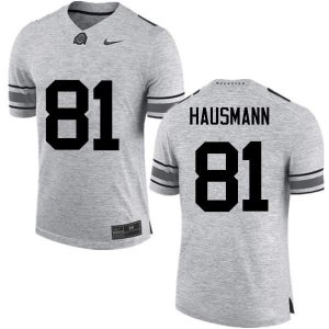 Men's Ohio State Buckeyes #81 Jake Hausmann Gray Nike NCAA College Football Jersey March OTG6844SF